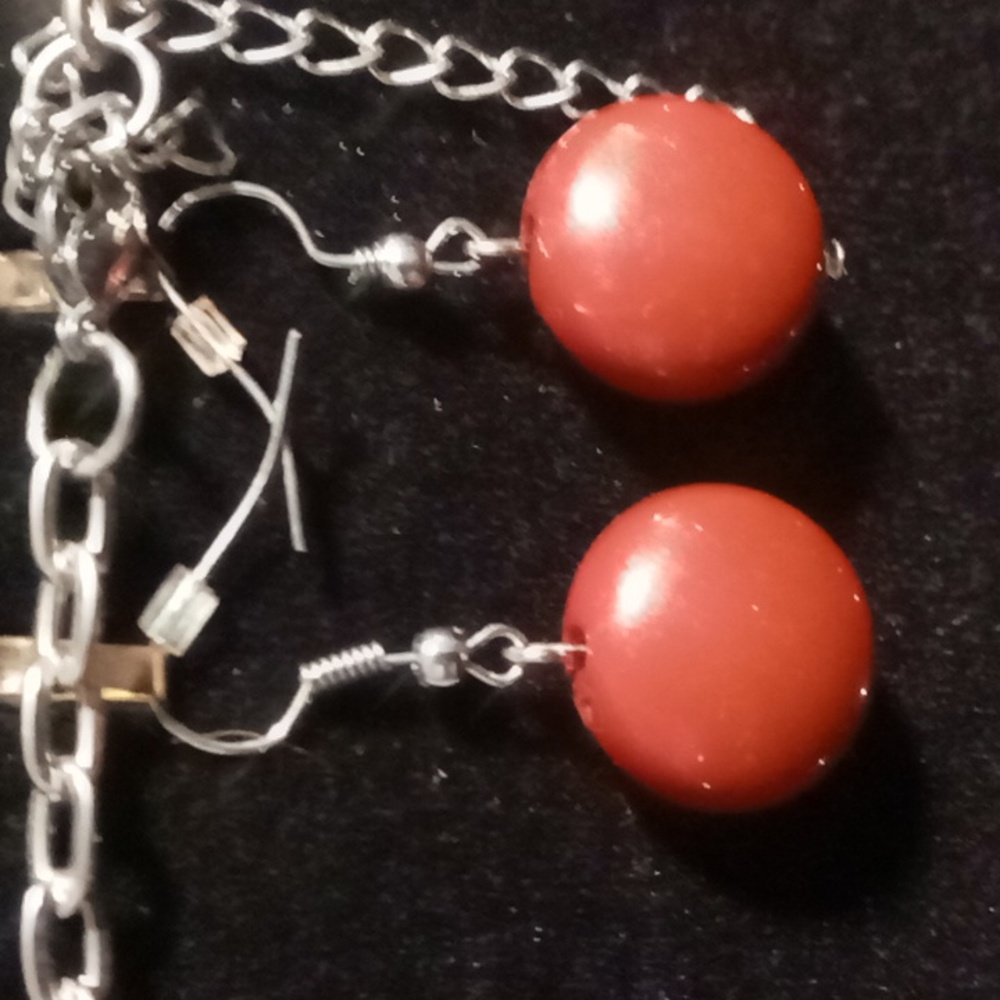 Large clay & resin beaded necklaces and earrings set. 24 inches long Nwot - Picture 4 of 9
